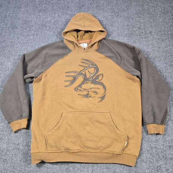 Legendary Whitetails Hoodie Mens XLT Brown Gray Buck Logo Fleece Hunting Camp - Picture 1 of 16